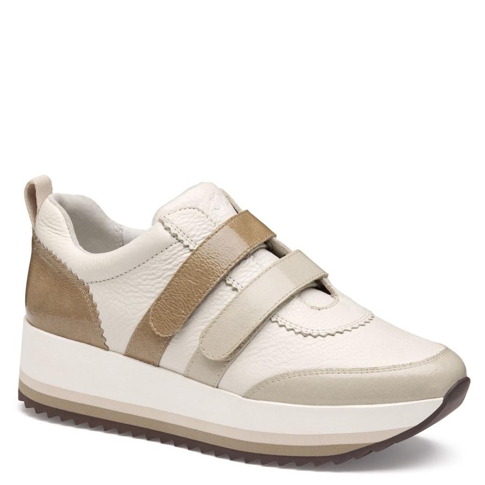 Johnston & Murphy Gracie Cream and Tan Women's Sneakers